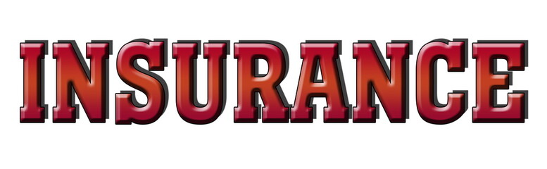 Insurance 3d red logo stamp banner