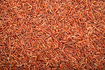 Raw red rice as background