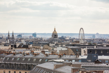Fototapeta na wymiar The beautiful Paris City seen from a rooftop in a cold winter day
