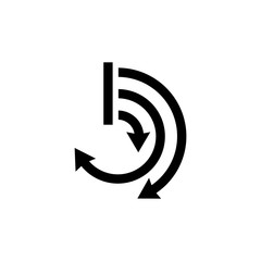 Cycle Arrow Diagram, Presentation Geometric Graph Chart. Flat Vector Icon illustration. Simple black symbol on white background. Cycle Arrow Diagram sign design template for web and mobile UI element