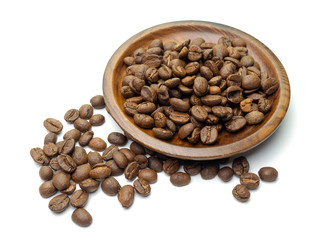 Closeup of coffee beans background..