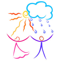 Awesome day and happy people, rain and sun