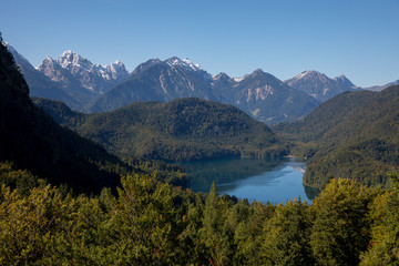 Naklejka na ściany i meble landscape in the alps with a lake