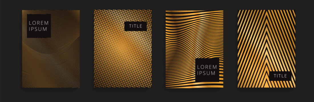 Luxury gold pattern background. Geometric golden line texture,Vector poster banner template