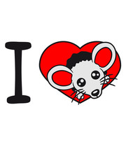 herz liebe i love loch wand mauseloch kopf gesicht maus süß niedlich klein nager hamster comic cartoon clipart