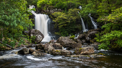 Fototapeta premium Inversnaid Waterfalls in the Scottish Highlands