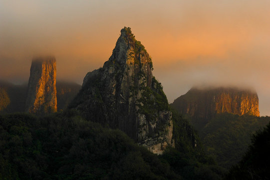Oceania, French Polynesia, the Marquesas Islands, Ua Pou Island, the twelve necks