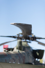 helicopter rotor on the sky background