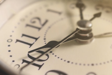 Close-up on clockwise,10.00 in the morning on vintage color