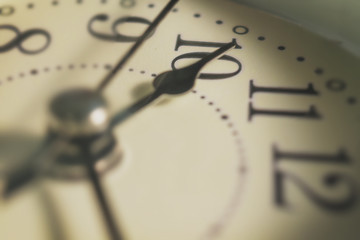 Close-up on clockwise,10.00 in the morning on vintage color