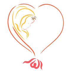 Infant in the heart in the form of a balloon, health and family