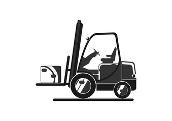 Forklift icon. Flat vector forklift truck infographic pictogram.