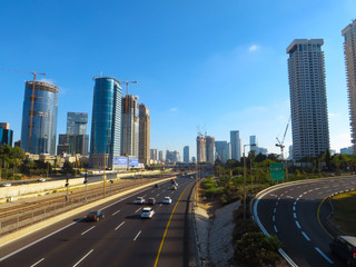 View of the streets of Tel Aviv. Tourist attraction of the city. Summer of 2018