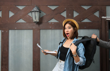 Danger from thief Snatch Asian women backpacker