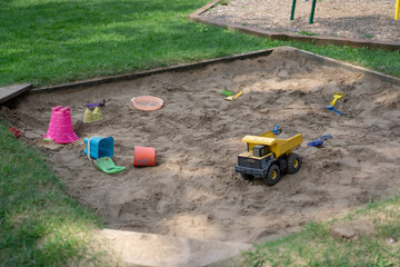 Sandbox at park playground