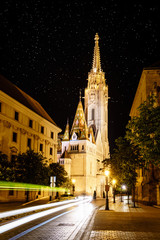 St. Matthias Church in Budapest at night