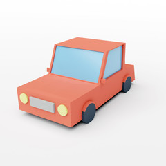 low-poly car cutout - CG image