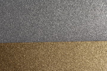 Detailed texture of glittering silver and gold dust surface for christmas