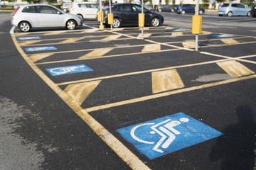 Marking in the car parking for the disabled