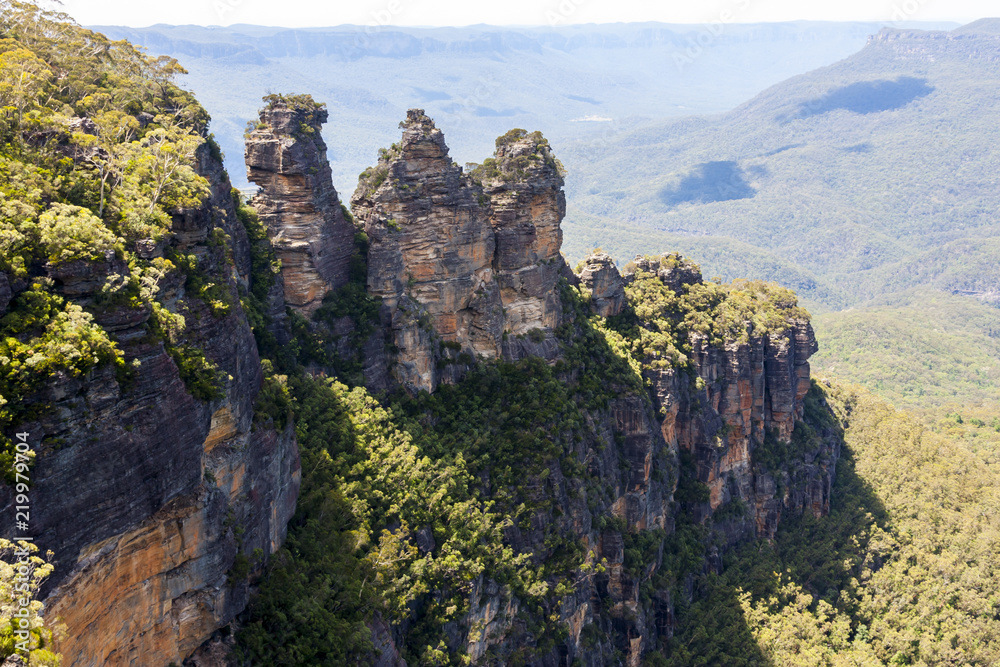 Sticker three sisters is the blue mountains’ most impressive landmark. located at echo point katoomba, new s