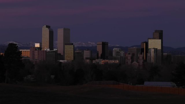 Denver Skyline Dawn Timelapse
