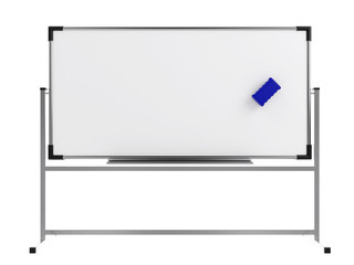 Obraz premium Empty whiteboard (magnetic board) isolated on white. Mockup template - 3D rendering