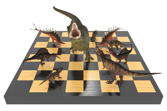 динозавры на шахматной доске