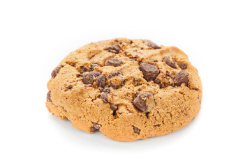 Chocolate cookie isolated on white background