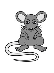 böse gefährlich wütend verärgert maus süß niedlich klein nager hamster comic cartoon clipart