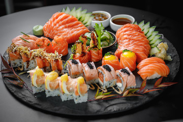 Repas de sushi fruits de mer