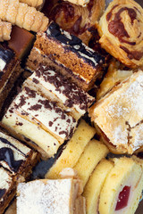 platter with cakes close up