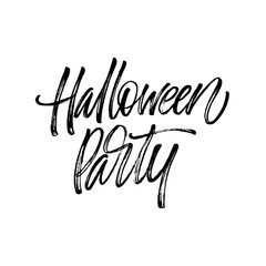 Halloween Party lettering. Modern brush pen calligraphy for banner, poster, greeting card, party invitation.