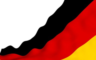 Fototapeta na wymiar Flag of Germany. Wide format 3D illustration. State symbol of the Federal Republic of Germany. 3D rendering