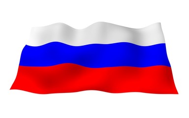 Waving flag of the Russian Federation. The National. State symbol of the Russia. 3D illustration