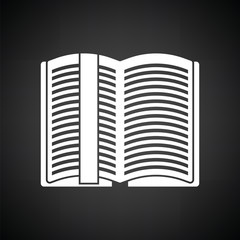 Open book with bookmark icon