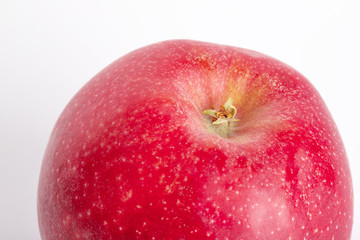 red ripe apples on a white background