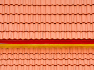 orange tile roof pattern at the buddha temple in thailand