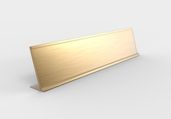 Blank frame Door and Wall Signage or name plate with brushed metal plate. 3d render illustration.