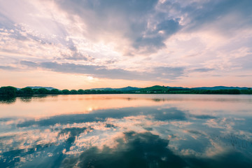 Sunset over Hongsong Lake