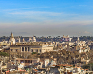 Rome Cityscape Aerial View from Trastevere Hill