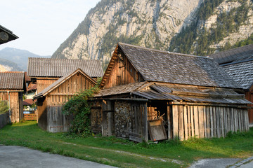 Fototapeta premium Old houses in Alpine village