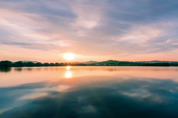 Sunset over Hongsong Lake