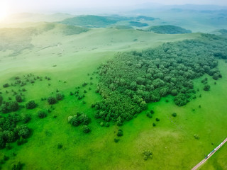 Aerial photography Ulan Buddhism grassland