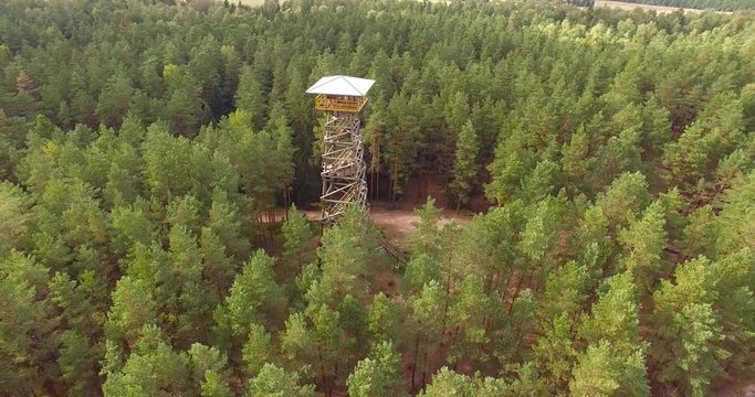 4K - Observation tower in the forest. scene03