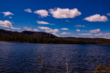 landscape with lake and mountains