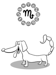cartoon dog as Scorpio Zodiac sign