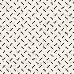Hand drawn lines seamless grungy pattern. Abstract geometric repeating texture in black and white.