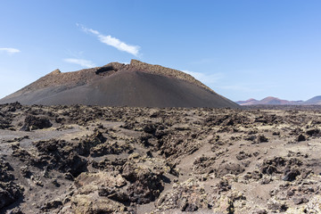 Landscape of 'El Cuervo' volcan, Lanzarote, Spain