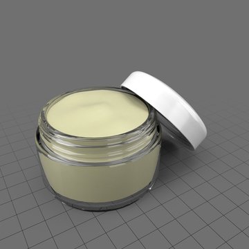 Open face cream jar