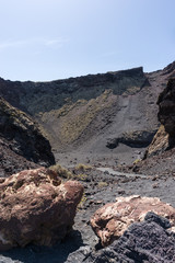 Entrance of 'El Cuervo' volcan, Lanzarote, Spain